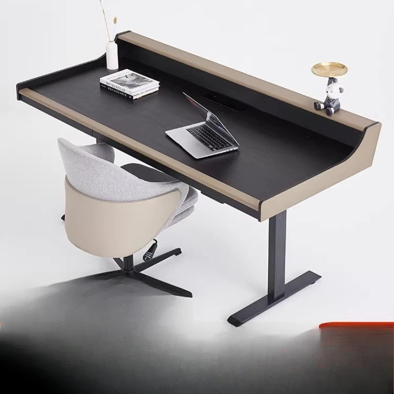 Italian minimalist smart desk, electric lifting legs
