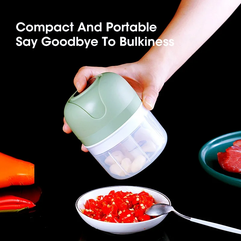 Mini Electric Garlic Press 250ML USB Charging Masher for Vegetables Fruits Onions And Ginger Kitchen Tool