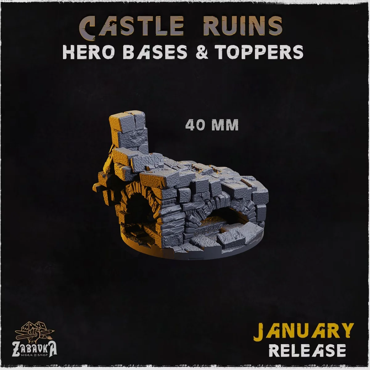 Dnd Miniatures Figures 3d Printing DND War Chess Model Castle Ruins Base DIY Universal Platform Model
