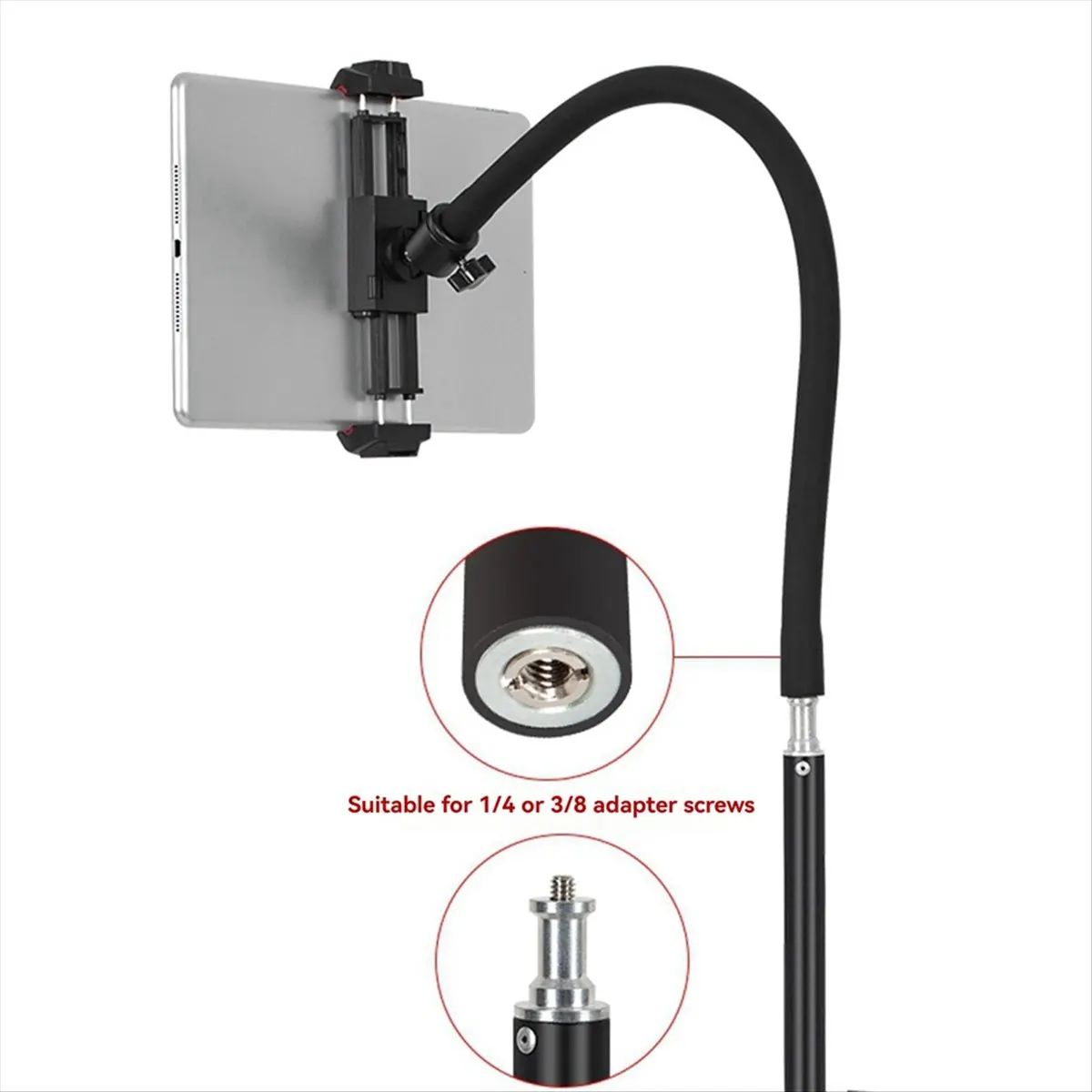 Hot Sale 50CM Flexible Gooseneck Monopod Selfie Stick for Cameras, Tripods & Mobile Phones Metal Tube Extension Pole Holder
