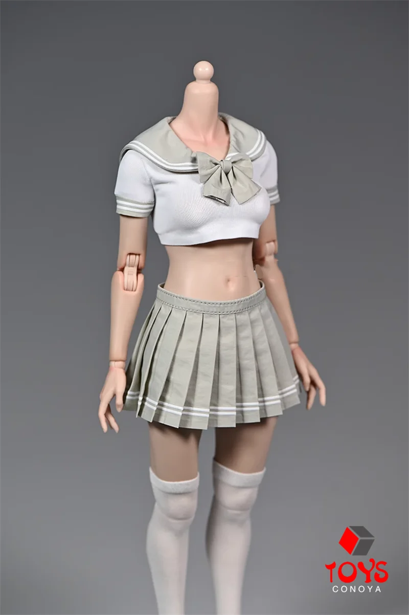 In Stock Customized 1/6 School Girl Short JK Uniform Pleated Skirt Clothes Model Fit 12'' Worldbox Action Figure Body Dolls