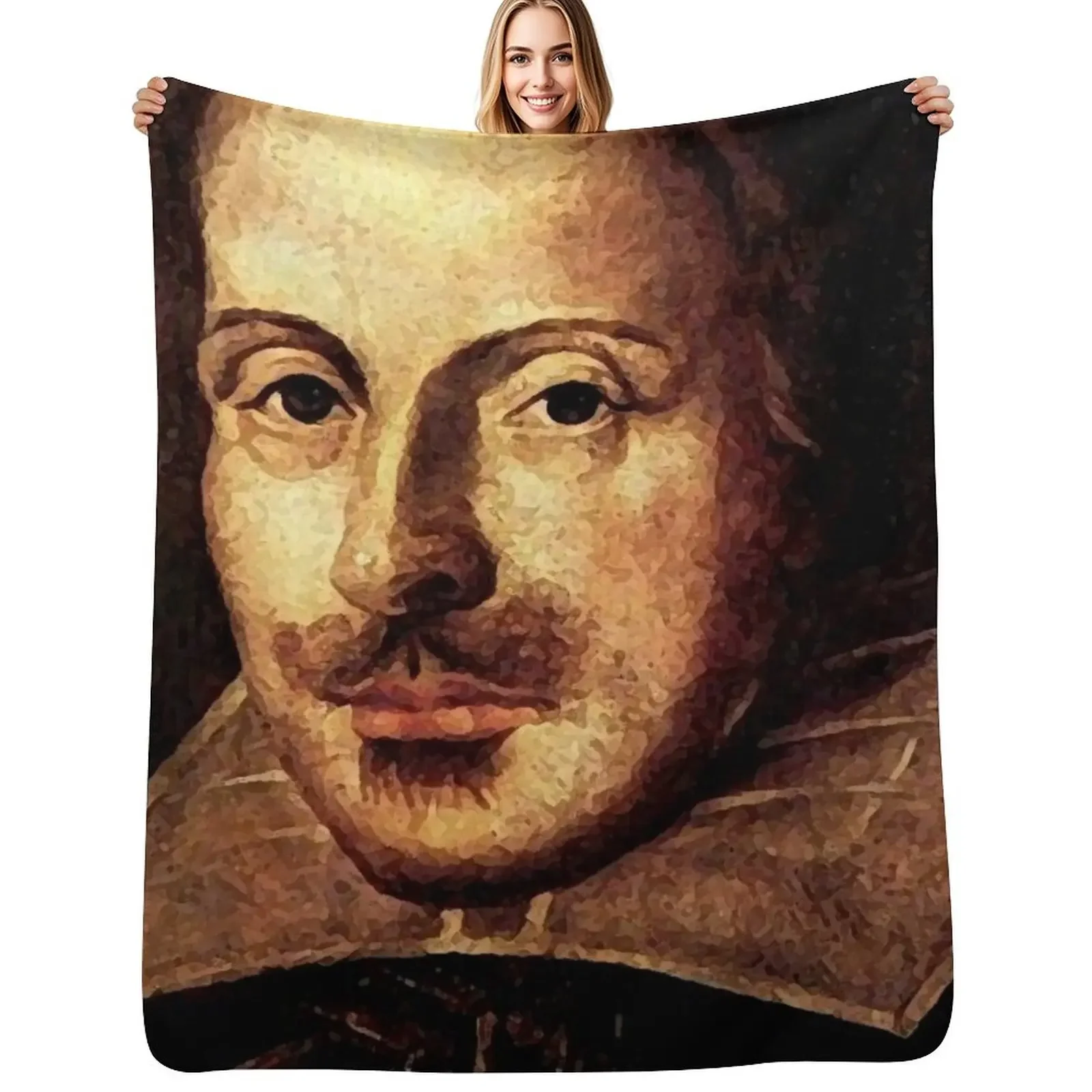 

William Shakespeare Portrait Throw Blanket halloween Fashion Sofas Camping Soft Plush Plaid Blanket