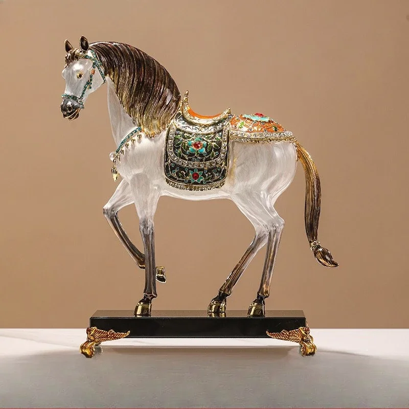 

Royal horses ride to success ornaments enamel alloy crafts office entrance decorations housewarming gifts