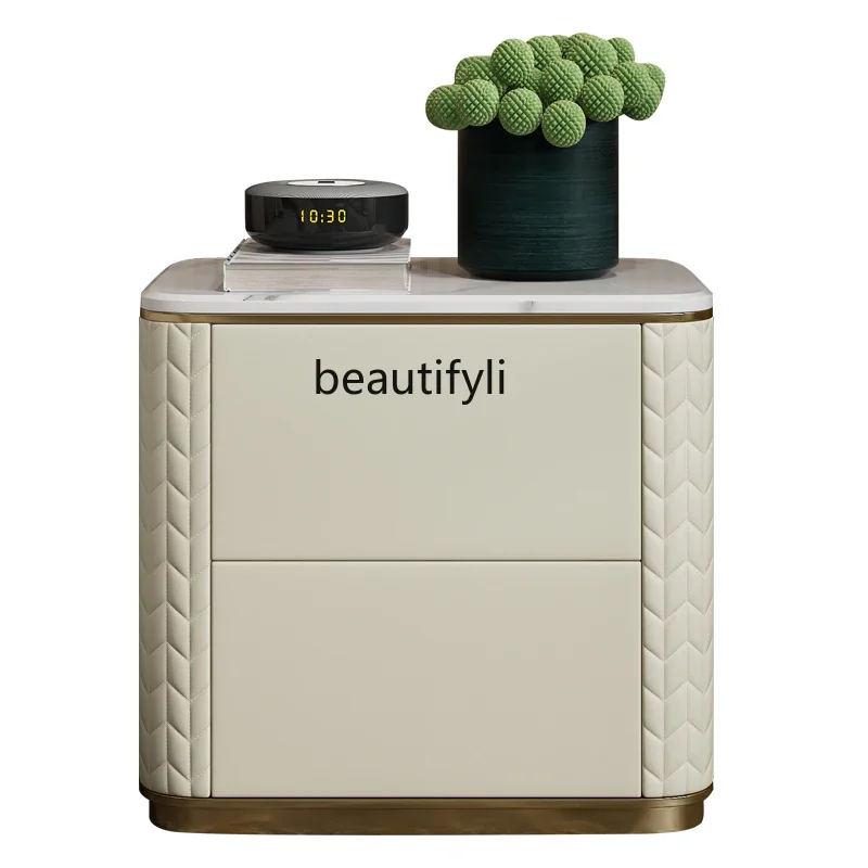 

Light luxury bedside table Italian post-modern marble storage chest custom bedroom Nordic bedside table