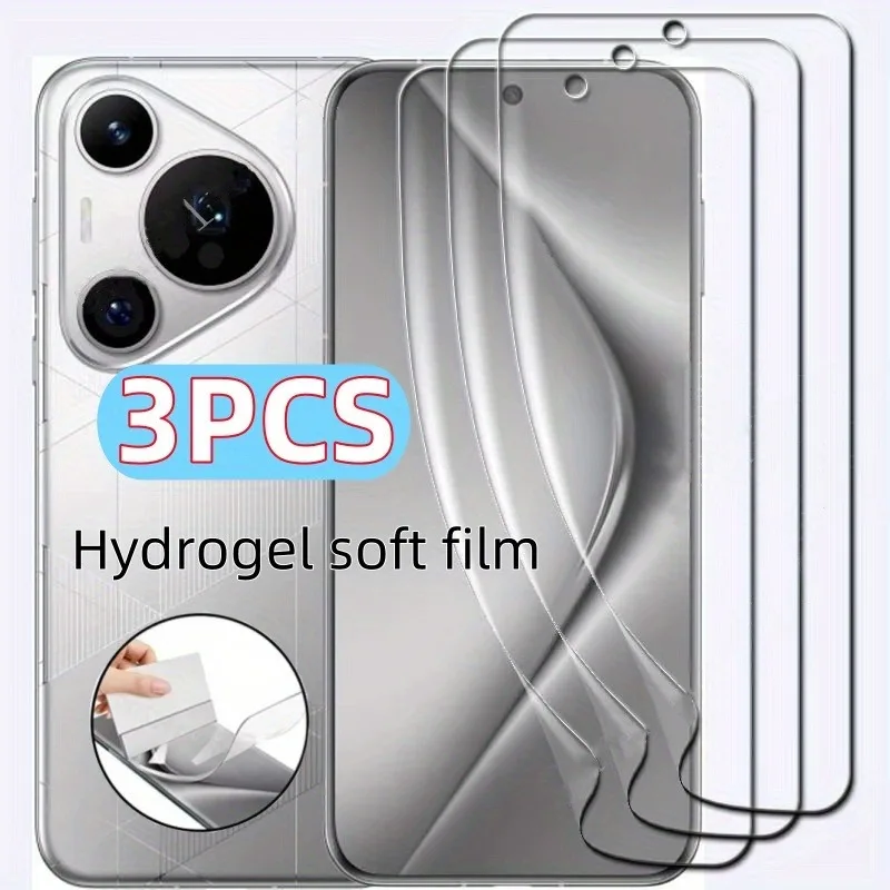 3Pcs Volle Abdeckung Screen Protector Für Huawei Pura 70 Pro Plus Ultra Hydrogel Film Für Huawei P60 P50 P40 Pro p40 P30 Lite Film