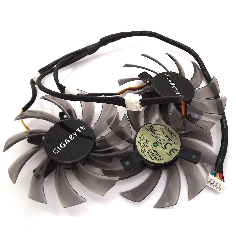 

T128010SU 75x75x10mm With a 5pin Connector For Gigabyte GTX460 GTX470 GTX570 GTX580 GTX670 HD5870 Graphics Card Cooling Fan