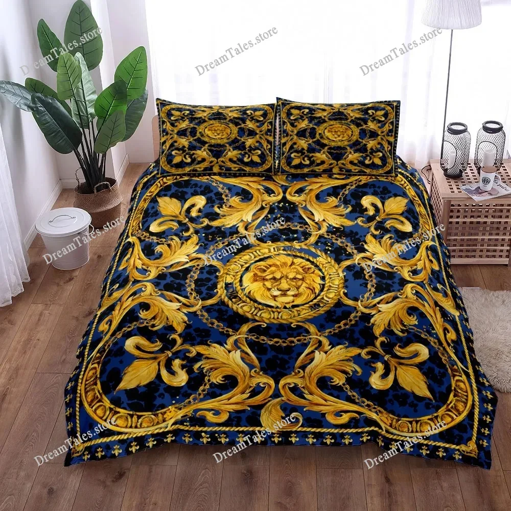Seamless Chains Baroque Pattern  Bohemian Bedding Set Small Single Twin Double Queen King Cal King Size Bed Linen Set741