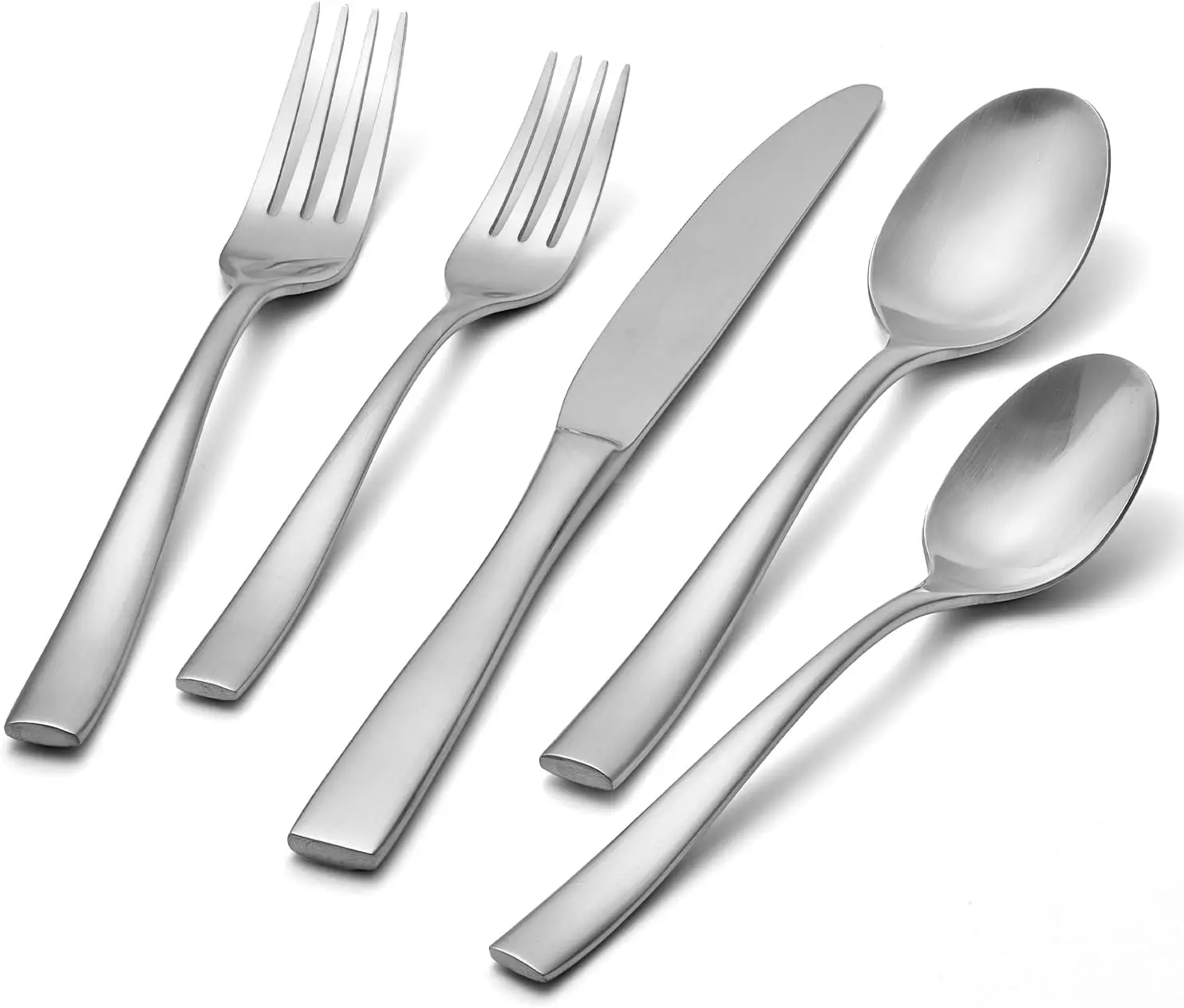 30-Piece Matte Stainless Steel Flatware Set for 6 - Dishwasher Safe Rust Resistant Silverware with Forks, Knives, Spoons for Home, Kitchen, Wedding