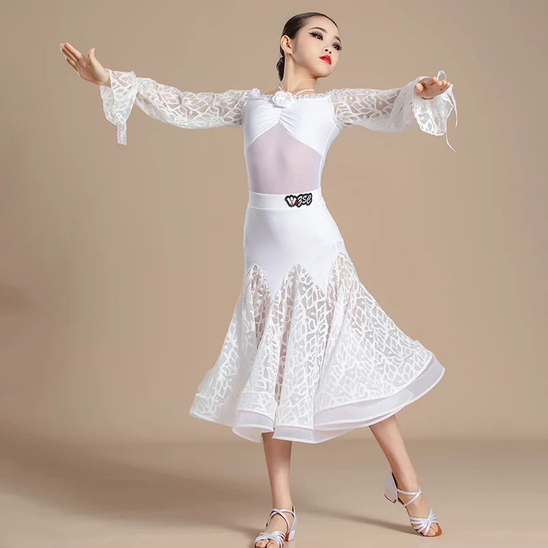 

Modern Dance Costume 2024 New Children'S National Standard Dance Clothes Waltz Social Dance Wear Ballroom Dance Dress DN17225