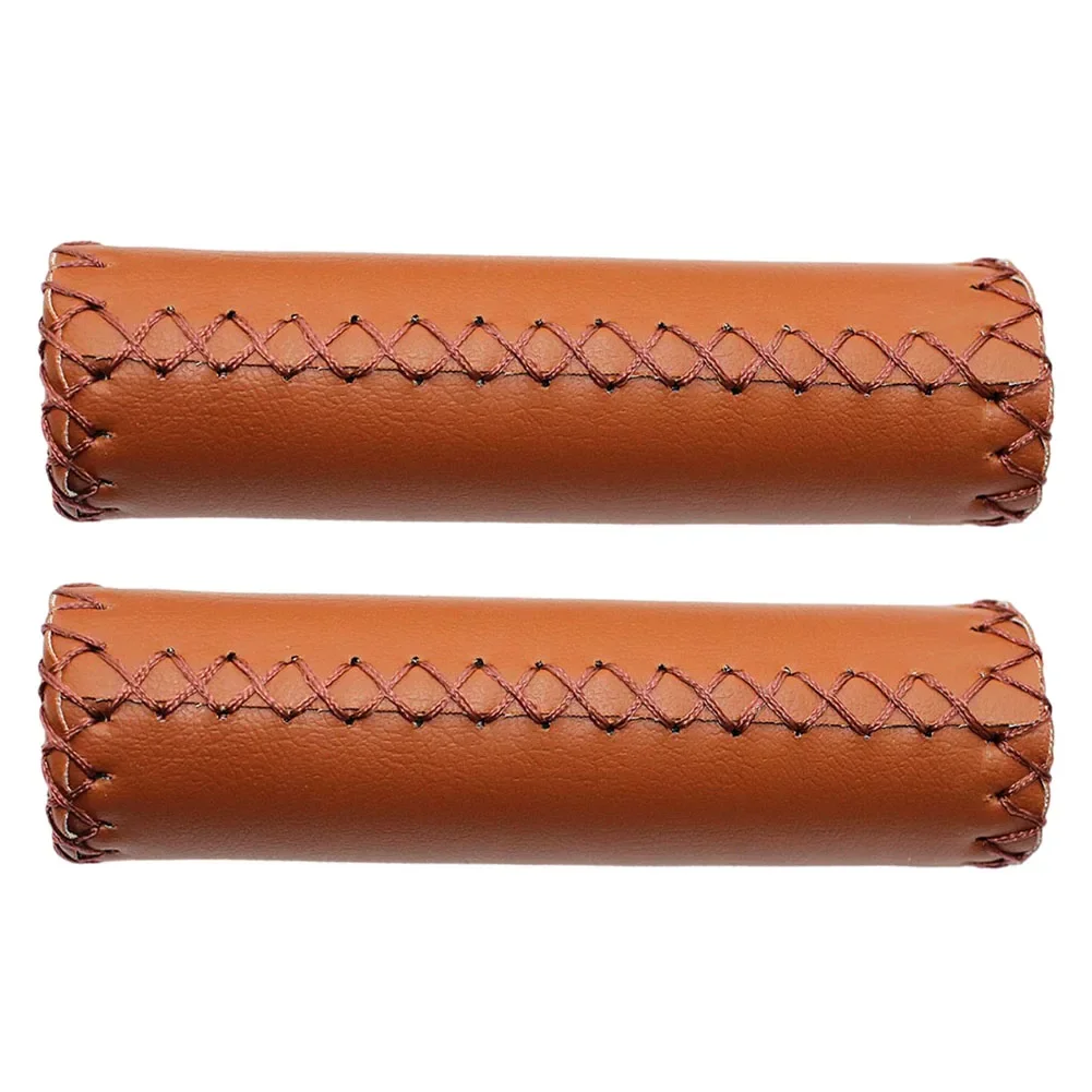 Handlebar Grips Leather Bicycle Grips Vintage-Bicycle Grips Retro Cycling Grip Bicycle Parts Bicycle Leather Handlebar