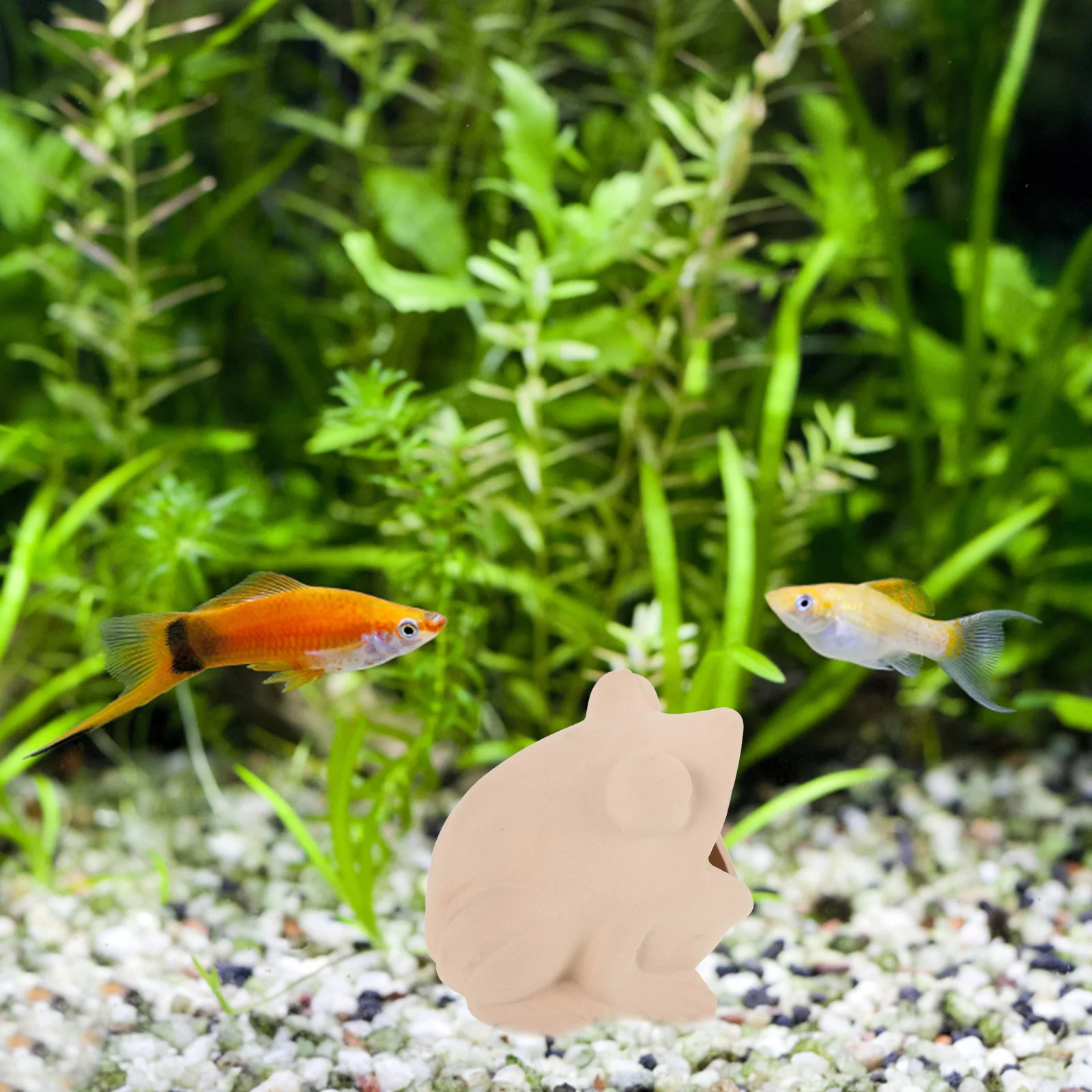 

Ceramic Fish Tank Cave Frog Shape Durable Aquarium Hideout Shrimp Shelter Natural Decoration Fish Tank Accessories