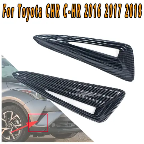 For Toyota CHR C-HR 2016 2017 2018 Car Front Fog Light Chrome Front Bumper Side Grille Cover Trim Styling ABS Exterior Protector 10 best sales toyota chr styling - №8