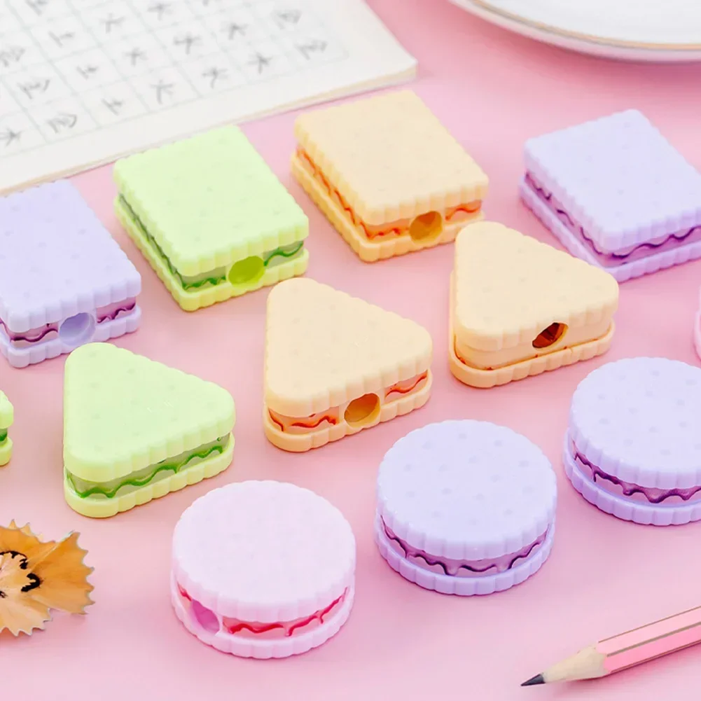 4 Pcs Cute Cookie Sharpener For Pencil Creative Item back to school Lovely Stationery School Office Supplies Random Color