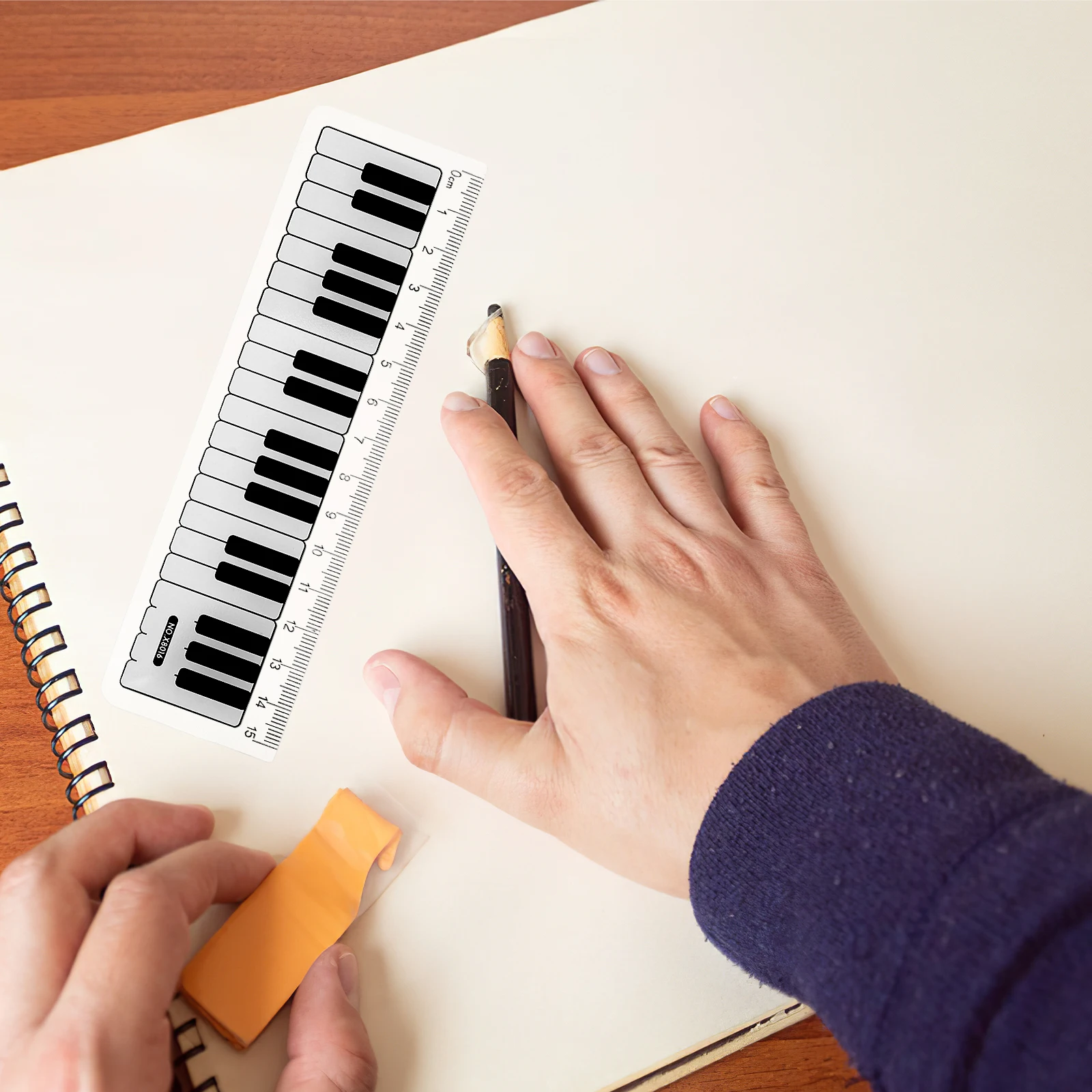 

15 Pcs Music Theme Ruler Keyboard 's Learning Stationery Plastic for Back to School