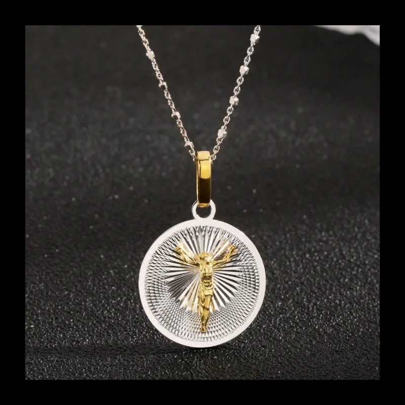 

Новый S925 Серебряный Ожерелье Святого Отеца Фенала Подвеска Иисуса Женский Позолоченный Кулон DIY Ювелирные Изделия