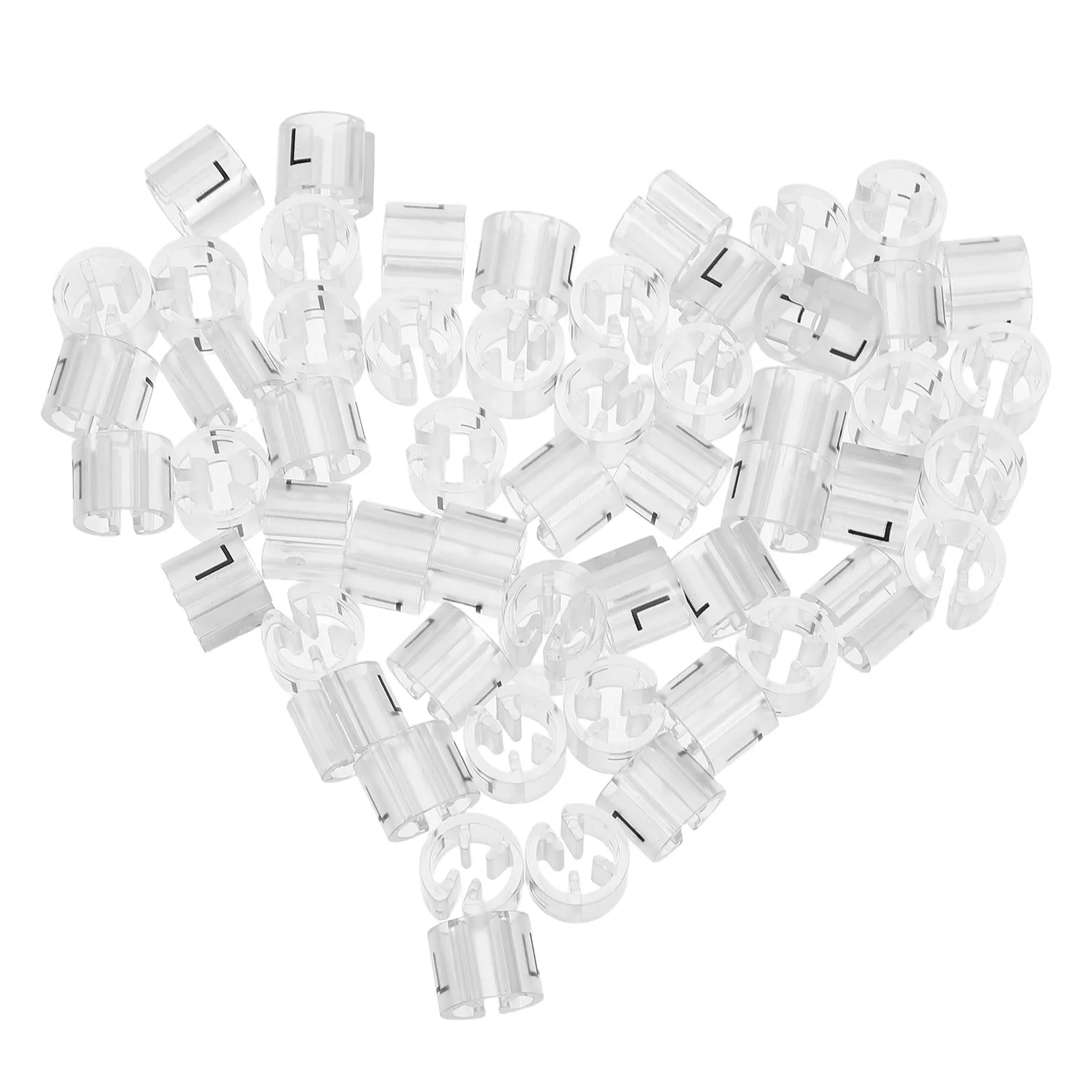 100Pcs Plastic Clothing Size Tags Large L Label Clips for Garment Racks Retail Plastic Label Holders Merchandising Display