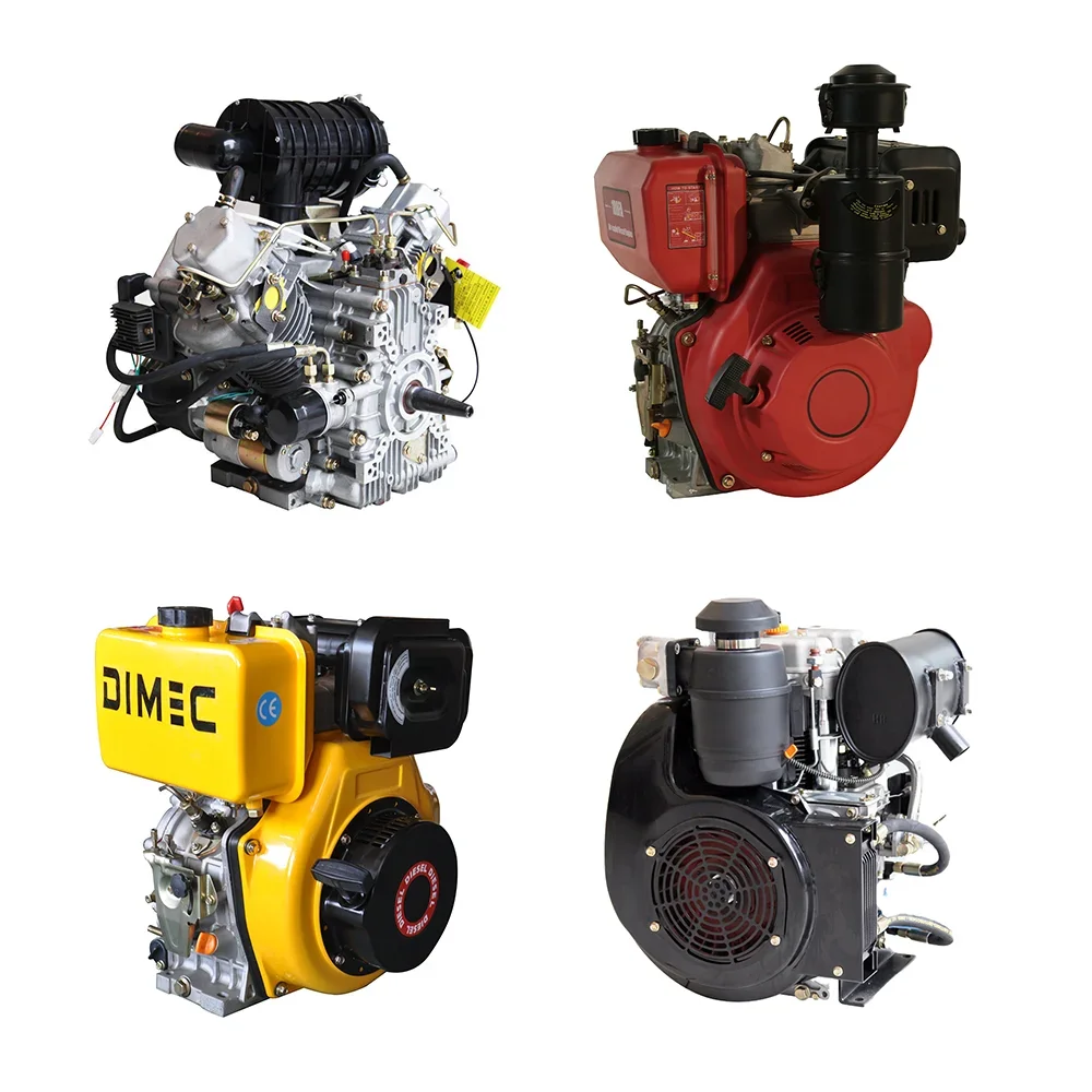 Factory Price Low Noise Air Cooled Water Cooled Machinery 4-stroke 2 Cylinder die sel Engine