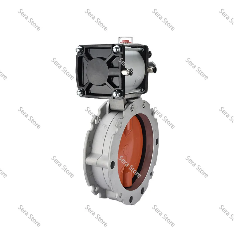 V2FS cement mixing plant butt-erfly valve aluminum alloy flange pneumatic powder du-st butt-erfly valve DN200 250 300