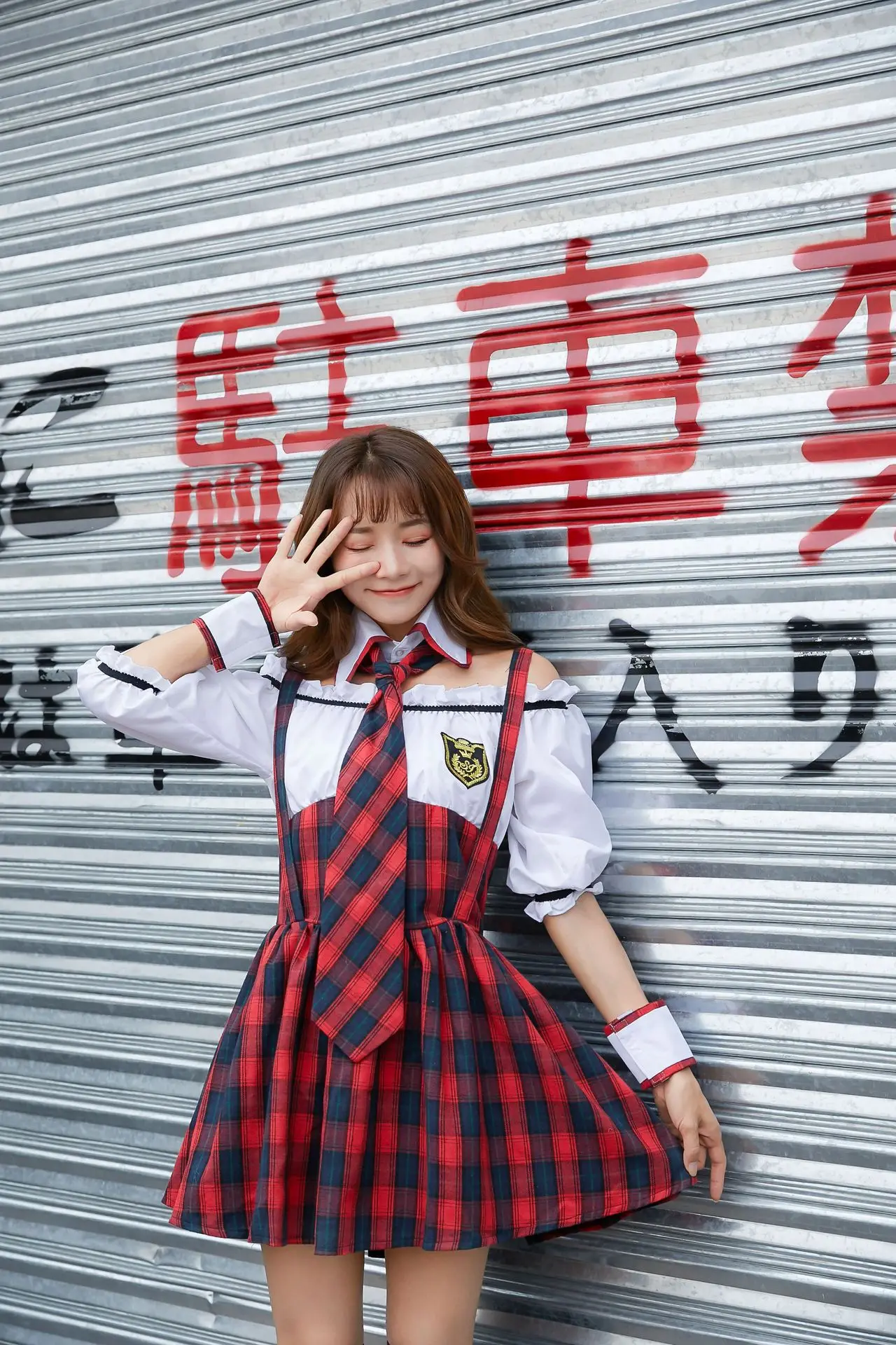 Halloween School Uniform For Students  Game Costume Plaid Overalls Set Night Club DS Clothing Student Outfit