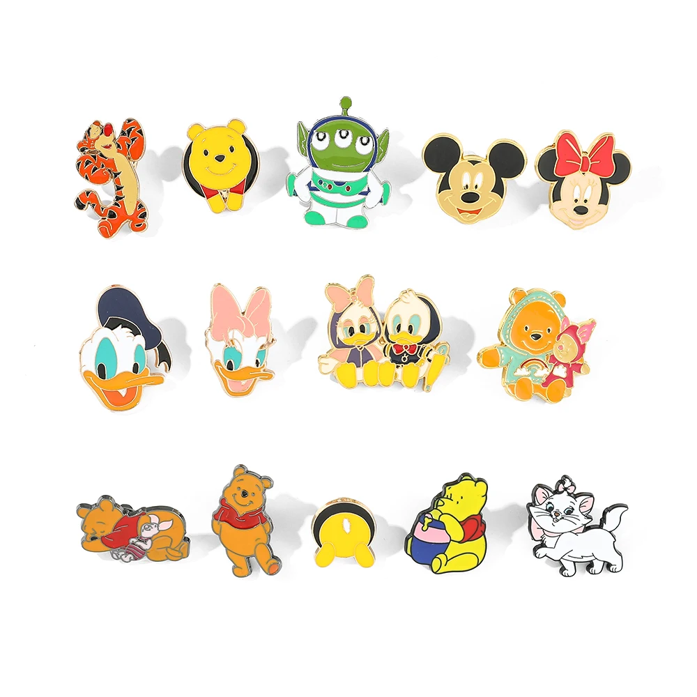Broche de dibujos animados de Los Aristogatos, Pin esmaltado de Minnie Mouse para mochila, joyería de ropa, insignia de Metal, accesorios de regalo, 4/5 piezas