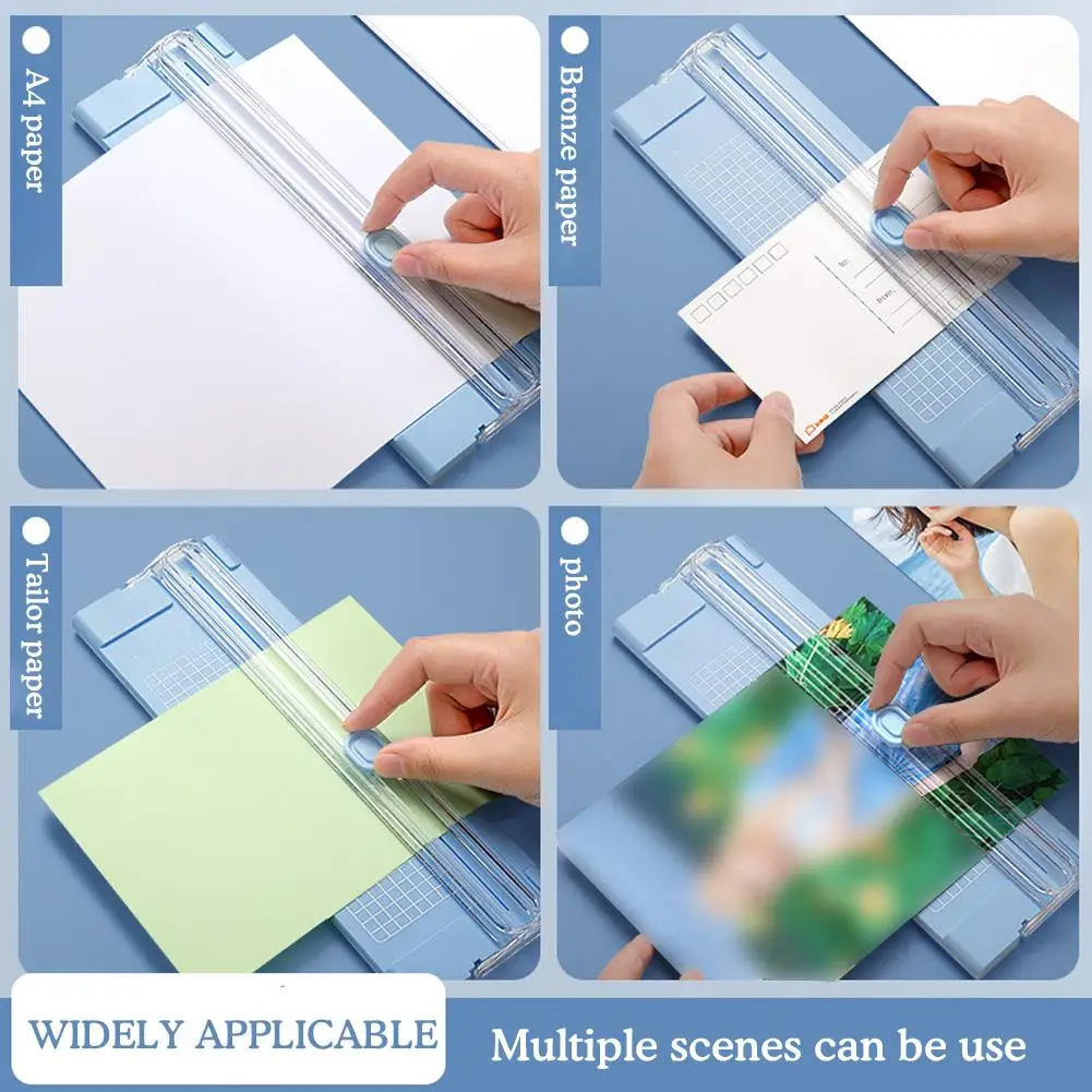Penghias kertas pemotong kertas genggam A4 untuk penggunaan kantor pemotong dengan penggaris pemotong foto alas potong ringan aksesoris mesin