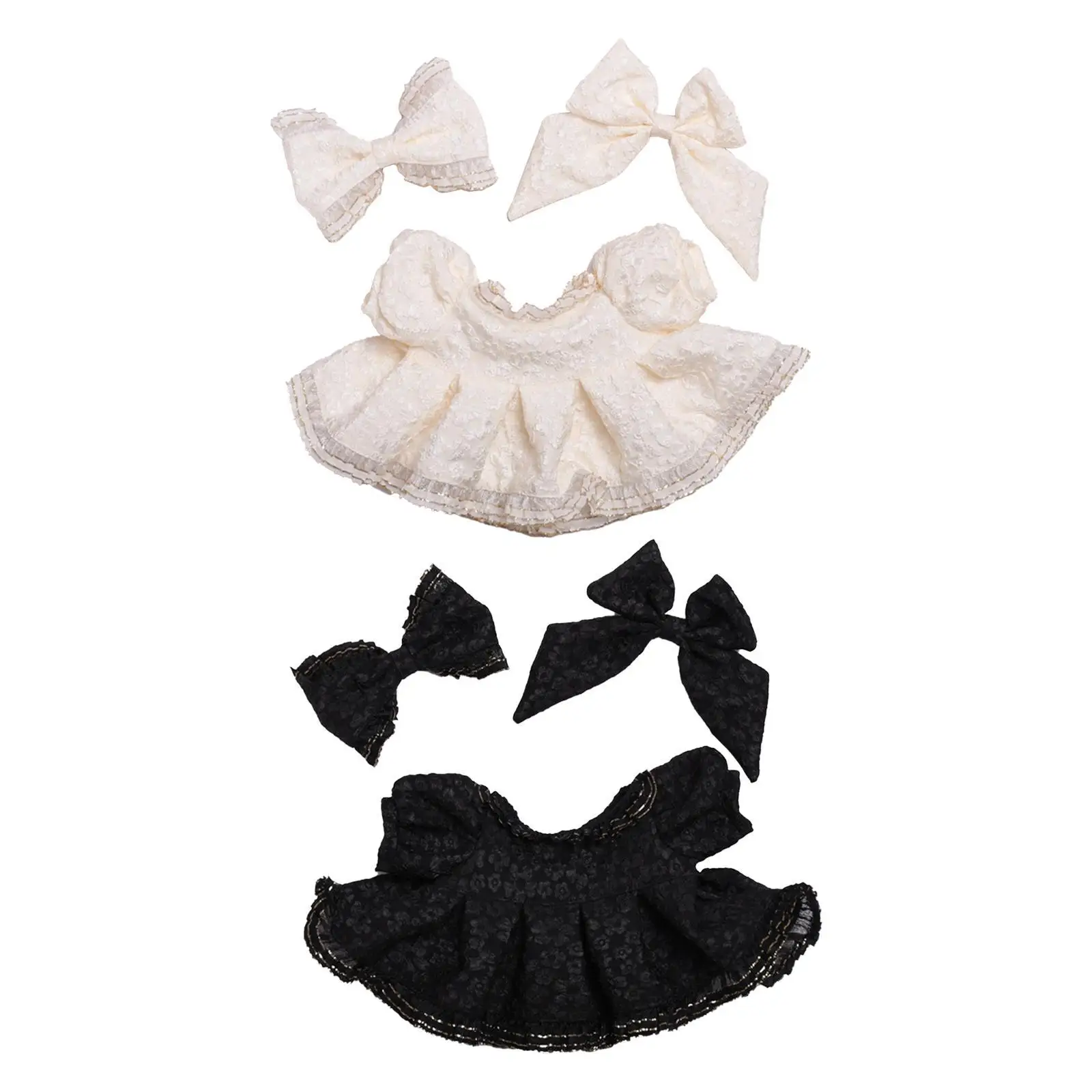 

3 Pieces Dolls Princess Dress with Bow Hairpin Accessory Bow Evening Dress for 38cm Dolls Girls Dolls Dress up Halloween Gifts