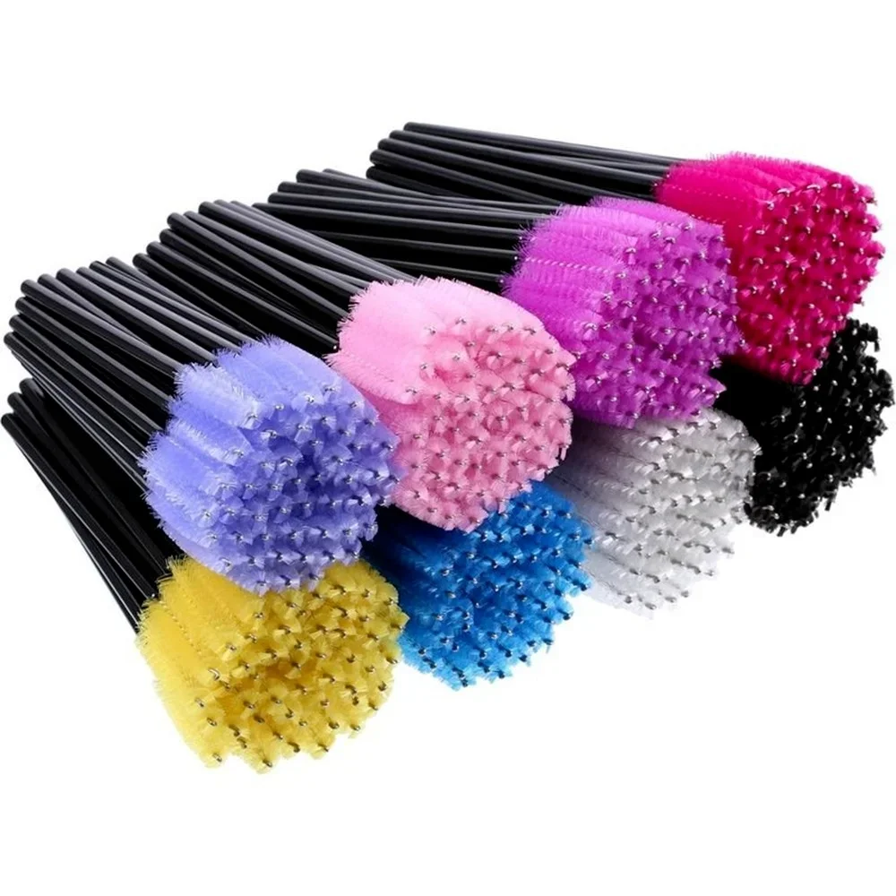 Disposable Crystal Eyelash Brush Comb 50Pcs Eye Lashes Extension Mascara Wands Make up Professional Beauty Tools