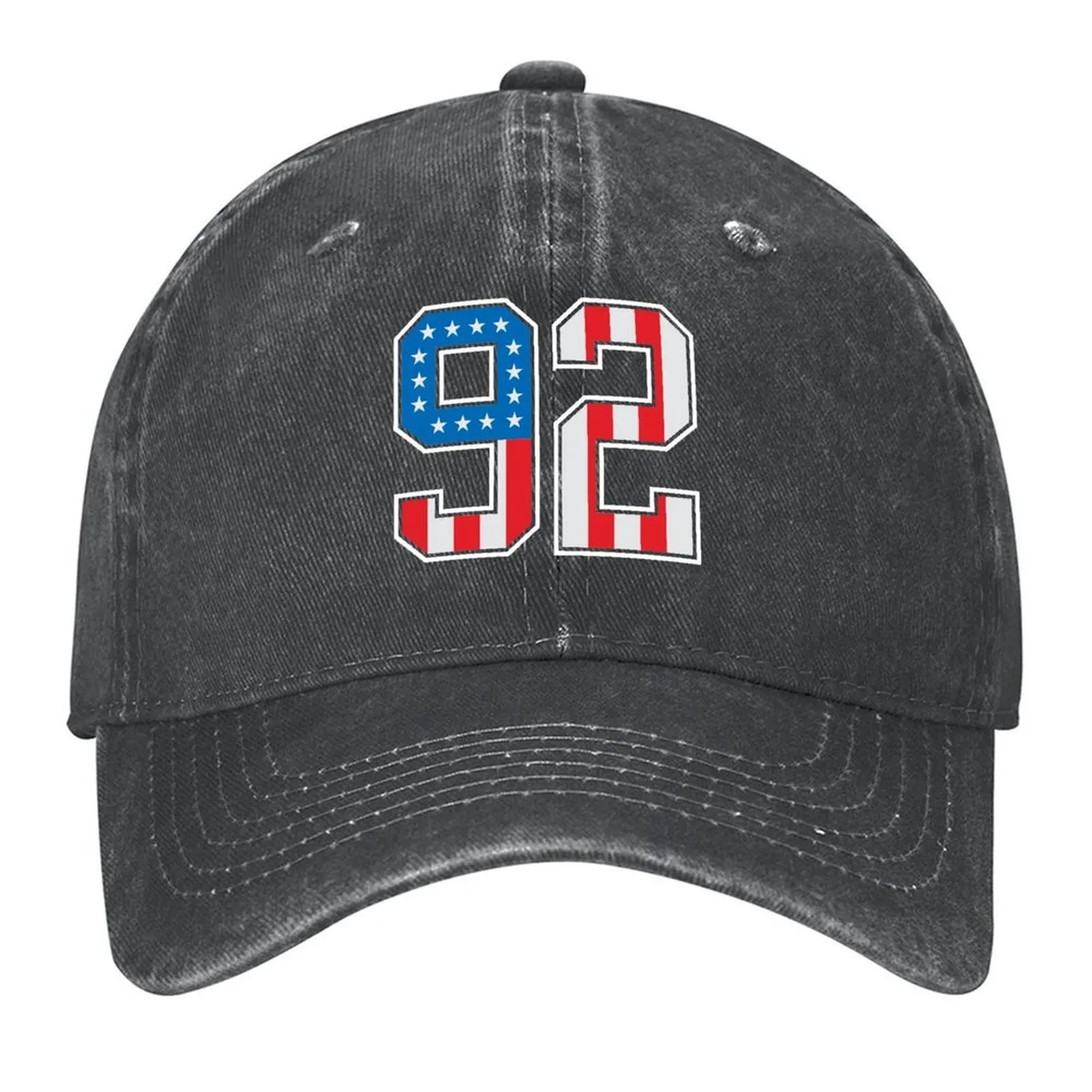 

92 American Lucky Number Ninety-two United States Flag Baseball Cap Luxury Cap black |-F-| Beach Outing Men Women's