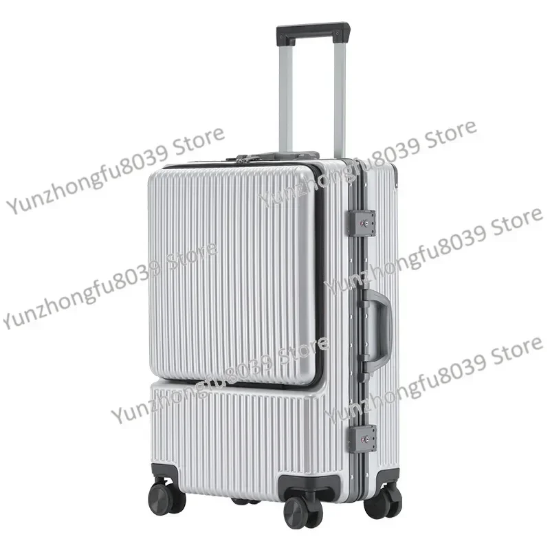 Suitcase Boarding case PC front opening 20 inch trolley case Suitcase aluminum frame dense