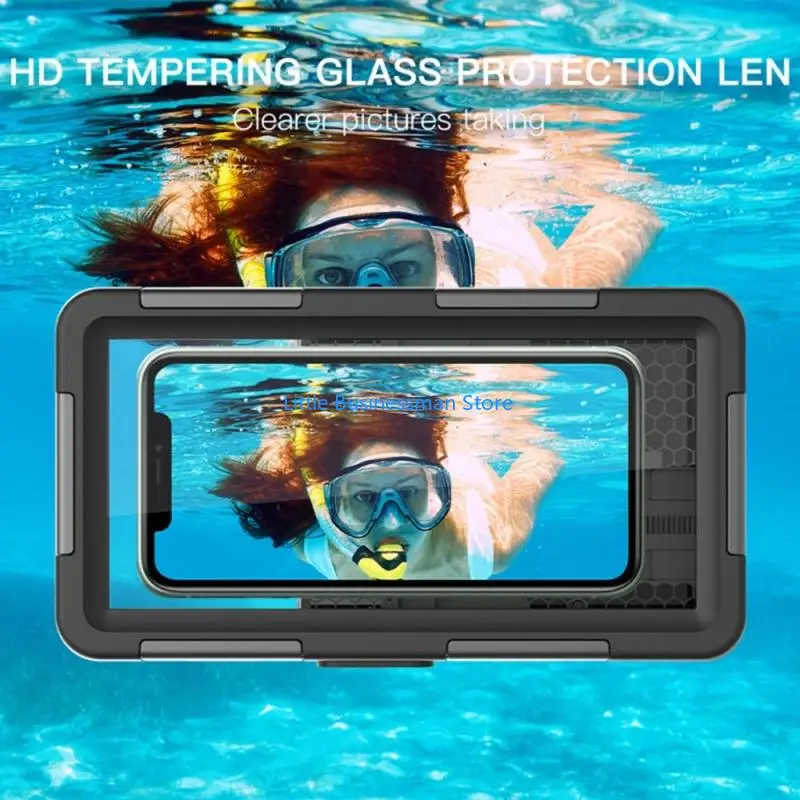 15 Meter Waterproof Phone Cover with Scratch Resistant Tempered Glass Window and Wrist Lanyard Hole for Outdoor M76A
