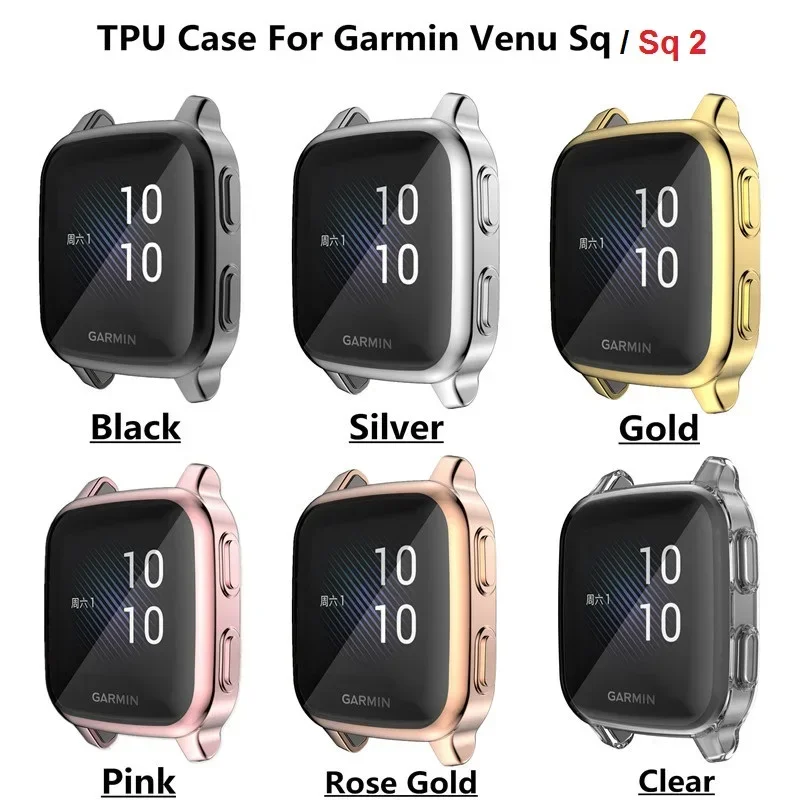Siliconen Beschermhoes Voor Garmin Venu Sq 2 Beschermframe Cover Shell Voor Garmin Venu Sq Full Dekking Smart Watch Bumper