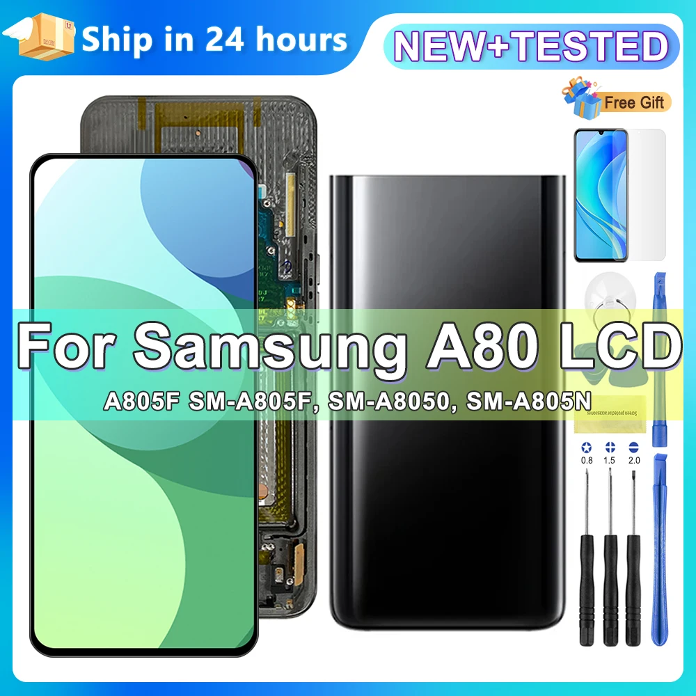 6.7\'\' Super AMOLED for Samsung Galaxy A80 A805 A805F A8050 Lcd Display Touch Screen Panel Digitizer Assembly Replacment Parts