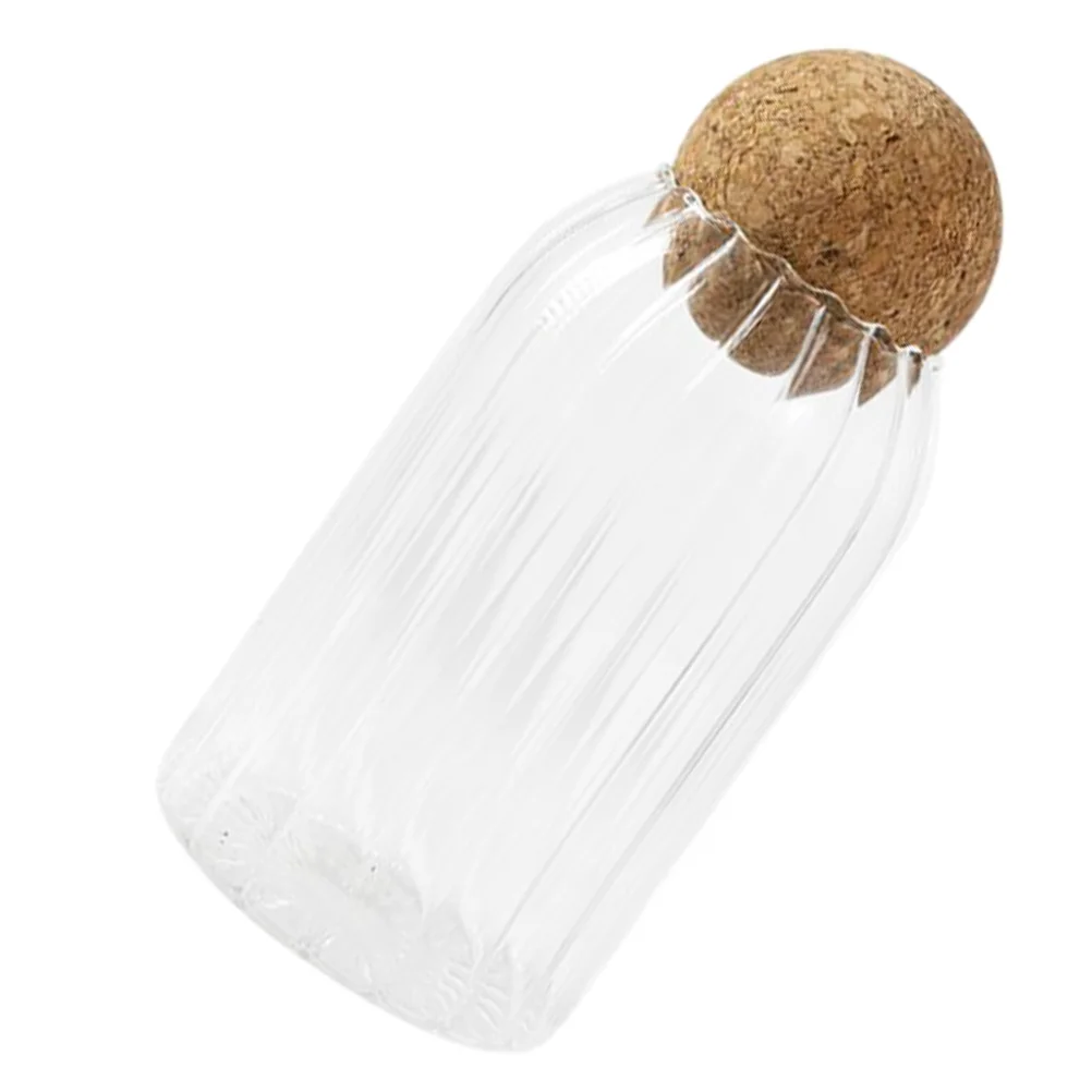 

Glass Tea Canister Round Transparent Storage Jar For Coffee Tea Candy Honey Cork Sealing Can Food Organizer Household Kitchen