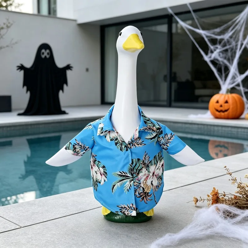 Porch Goose Hawaii Shirt & Bikini Couple Swim Outfit Summer Beach Costume, Goose Not Included