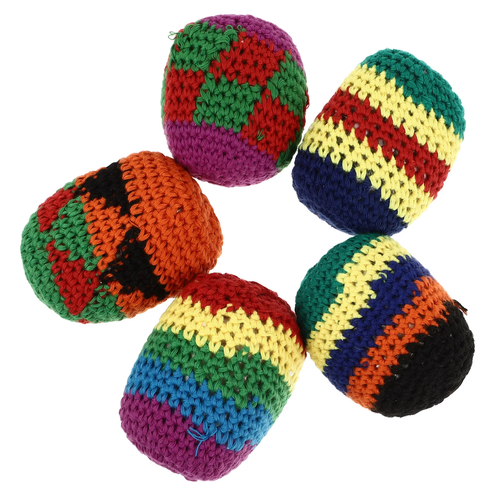 

5 Pcs Outdoor Toss Game Weave Throwing for Children Plastic Children's Toys Kids Woolen