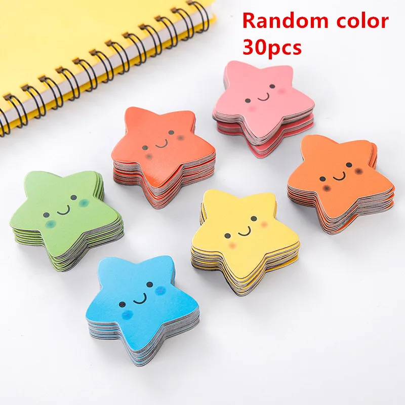 30pcs Mini multi-color smiling face star refrigerator magnets. Can be stuck on the refrigerator, bulletin board and whiteboard