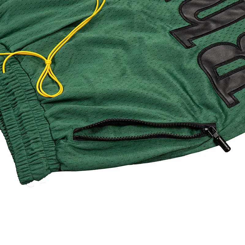 Summer RHUDE shorts American retro mesh sports shorts letter pattern men's high-quality pants