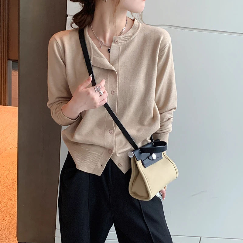 

Cardigans Normal Sweaters Womens Autumn Sleeve Bows Drawstring Rib Drop-Shoulder Asymmetrical Spliced Plush Fringe-Trim Harajuku