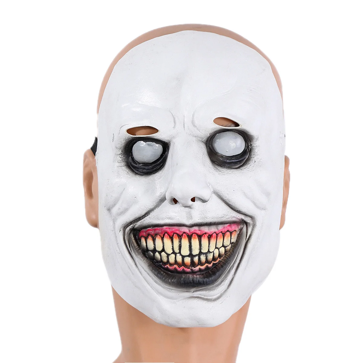 

1PCS Adult Mask Dress Costumes White Creepy Smile Horror Mask Halloween Horror Party Props Accessorie