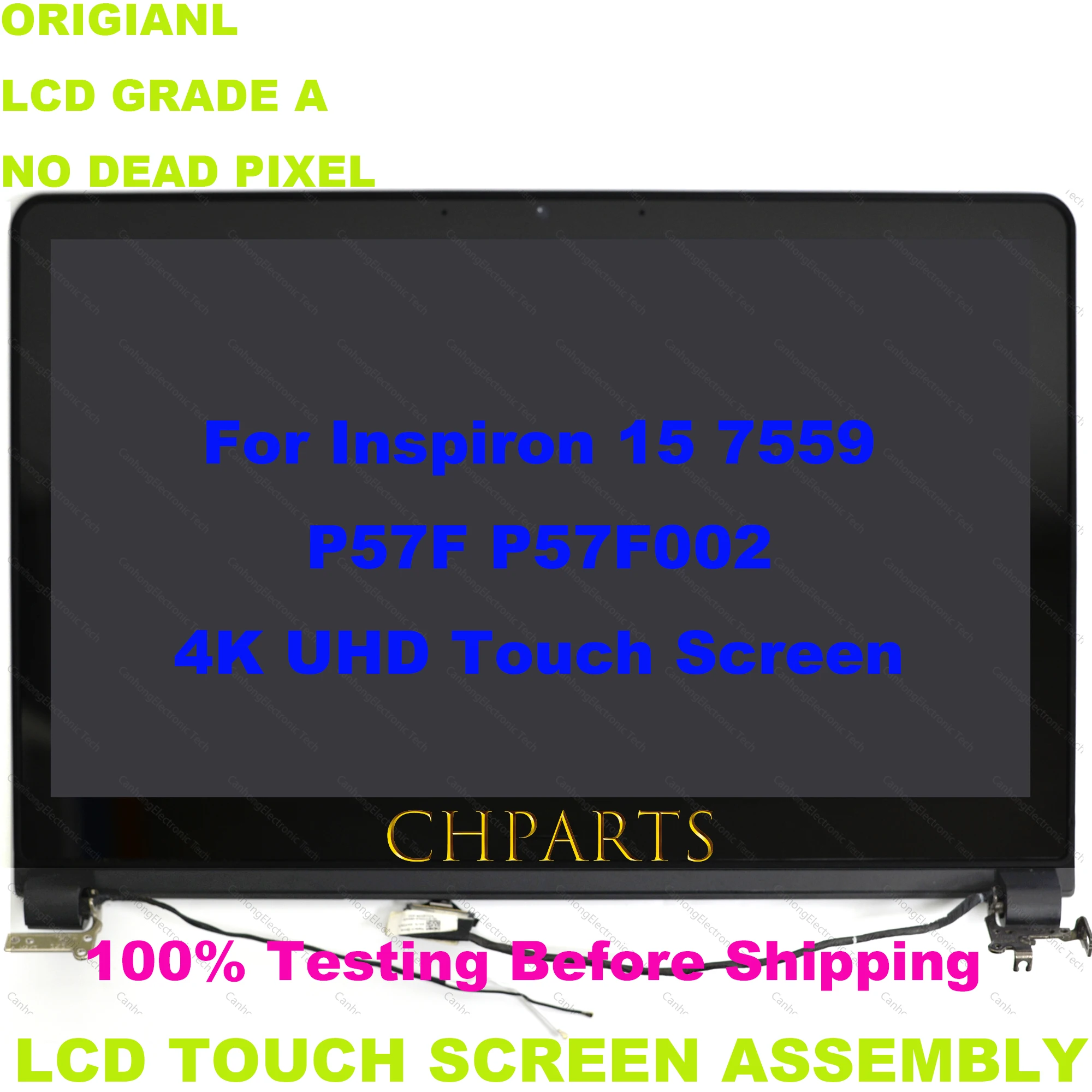 LCD Touch Screen Digitizer Panel Replacement Complete Assembly With Hings 15.6