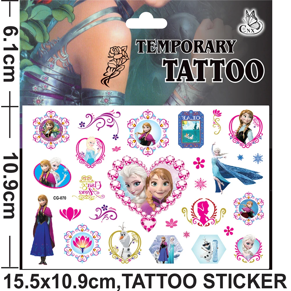 Disney Frozen Anna Elsa Princess Tattoo Stickers Toy Children\'s Birthday Party Decoration Frozen Cartoon Sticker Toys Kids Gifts