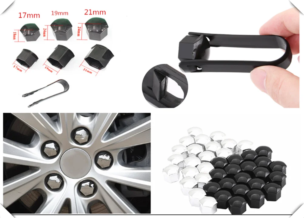 20Pcs car wheel nut cap screw housing decoration 17mm 19mm 21mm for VW Volkswagen Golf 7 5 6 Passat B5 B6 B7 Polo CC Tiguan