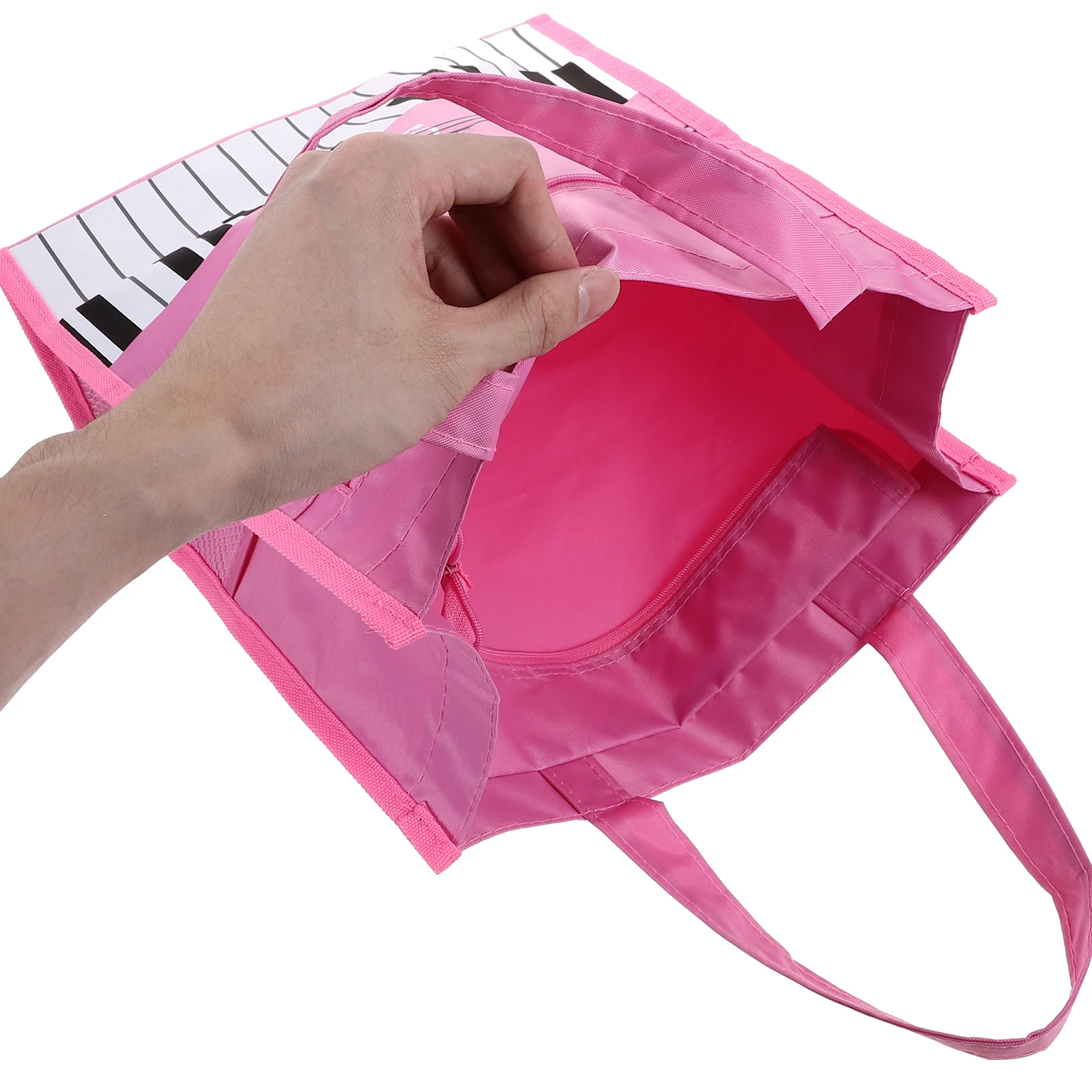

Music Handbag Girl Musical Portable Library Storage with Handle Nylon Piano Book