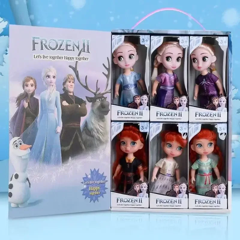 

6pcs/lot Anime Disney Frozen Elsa Queen Anna Princess Figures Doll Sets PVC model girls kids baby birthday gift toy