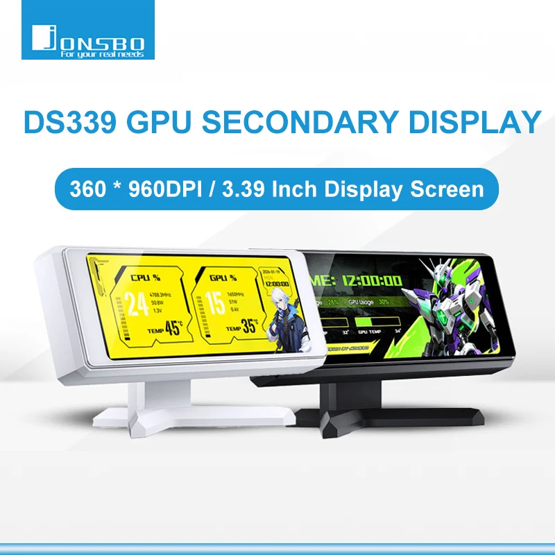 Jonsbo DS339 Graphics Card Display Screen 3.39 Inch Temperature Monitoring Computer Case Secondary Screen GPU RAM Data Display