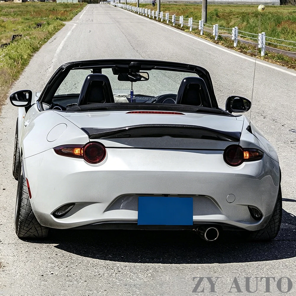 For Mazda MX5 ND 2016-2023 Carbon Fiber Rear Spoiler Tail Wing No Drilling Car Exterior Tuning Accessories