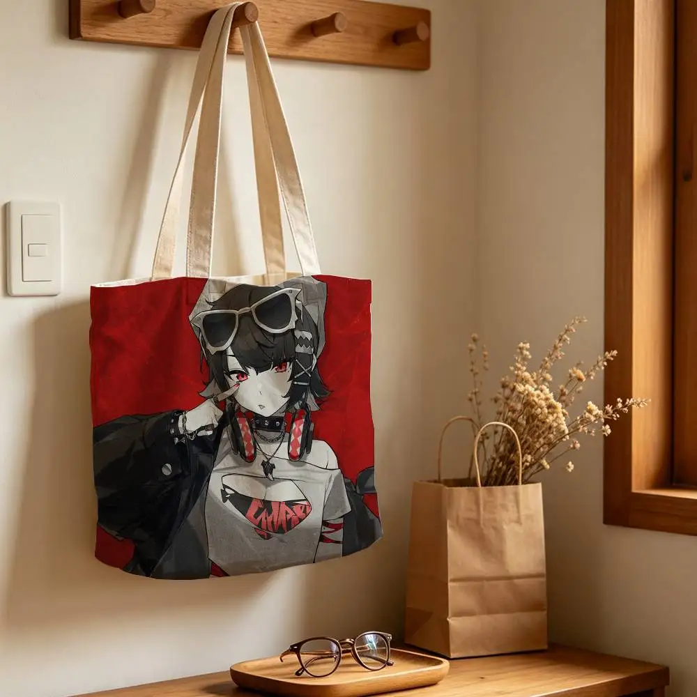 Z-Zenless Zone Zero Ellen Joe  Printed Canvas Shoulder Tote Bag for School Work and Commute