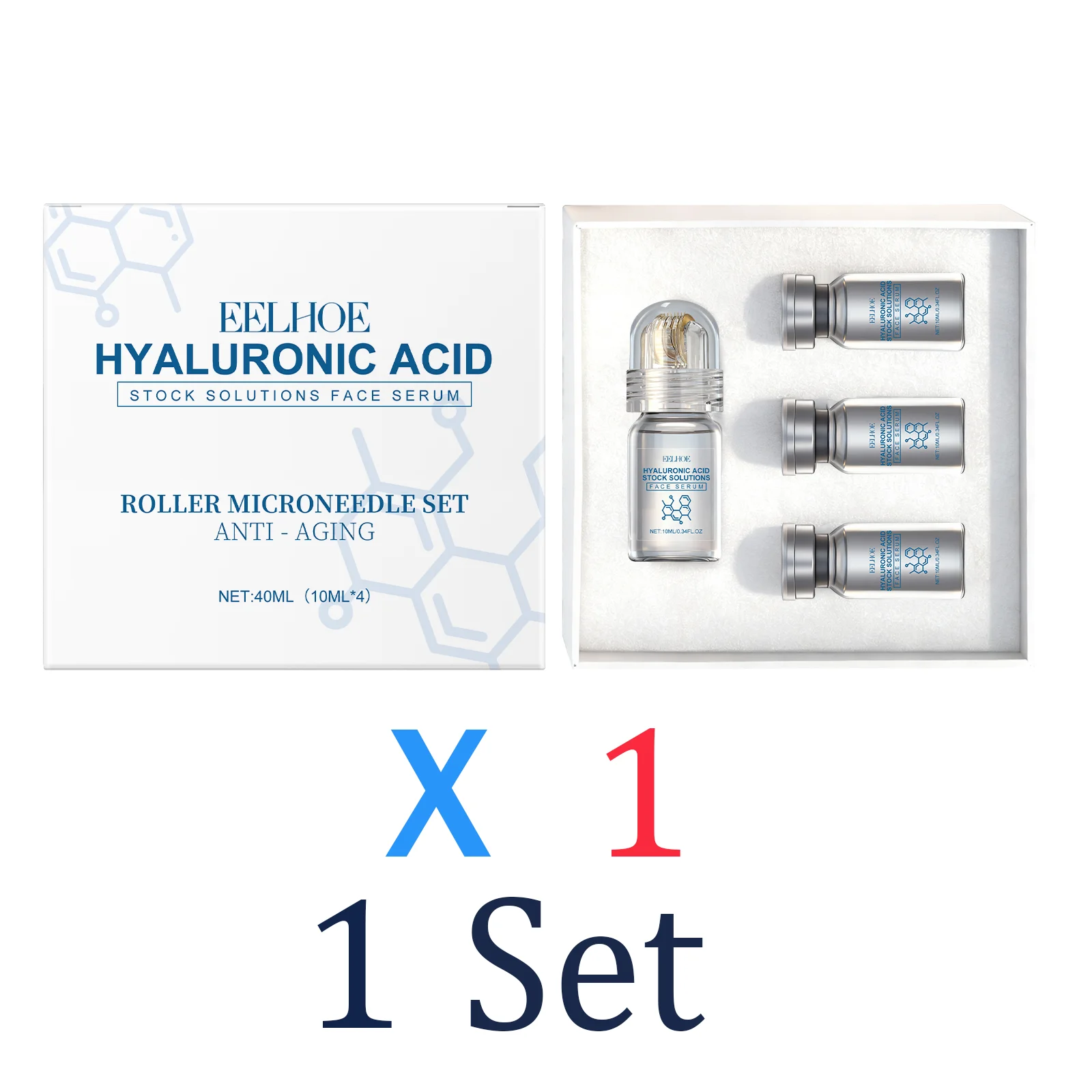 Niacinamide Microneedle serum Gezichtserum Kit 0.25mm Hydraterende Huidverzorgende Winterverzorging Gezichtsroller Dagcrème 30ml