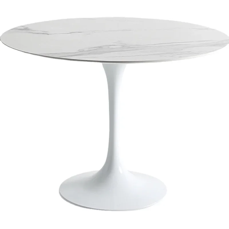 

Slate dining table round modern simple small apartment restaurant white light home