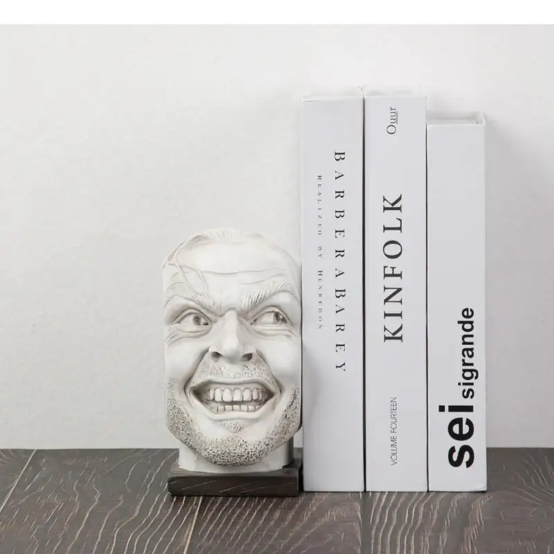 Resin Johnny Human Sculpture Ornament Desktop Bookend Bookshelf Library Crafts Home Decoration